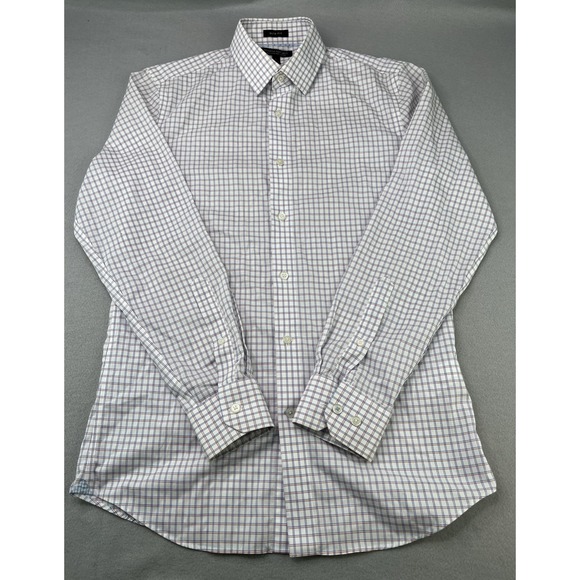Banana Republic Other - Banana Republic Dress Shirt Mens Small Blue Check Tailored Slim Fit Non Iron LS